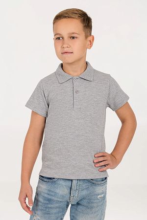 Рубашка поло детская Virma Kids, серый меланж, размер 6 лет (106-116 см)
