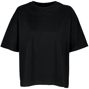Футболка оверсайз женская Boxy Women, черная под нанесение