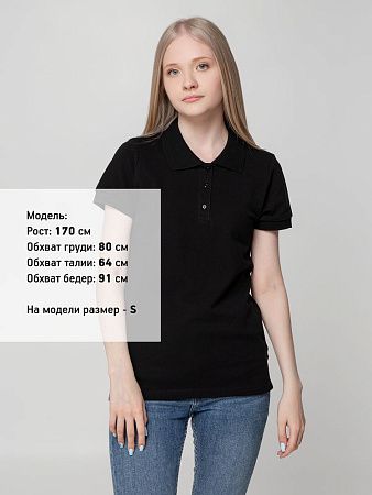 Рубашка поло женская Virma Lady, черная, размер S
