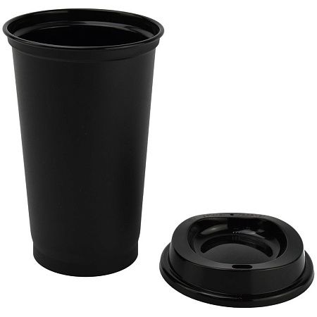 Стакан с крышкой Color Cap Black, черный с красным