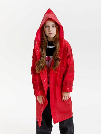 Дождевик детский RainDrop Kids, красный, размер 8 лет (118-128 см)
