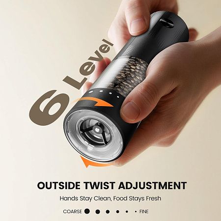 Мельница для специй электрическая Verto Grinder, на аккумуляторе, type-c, черная