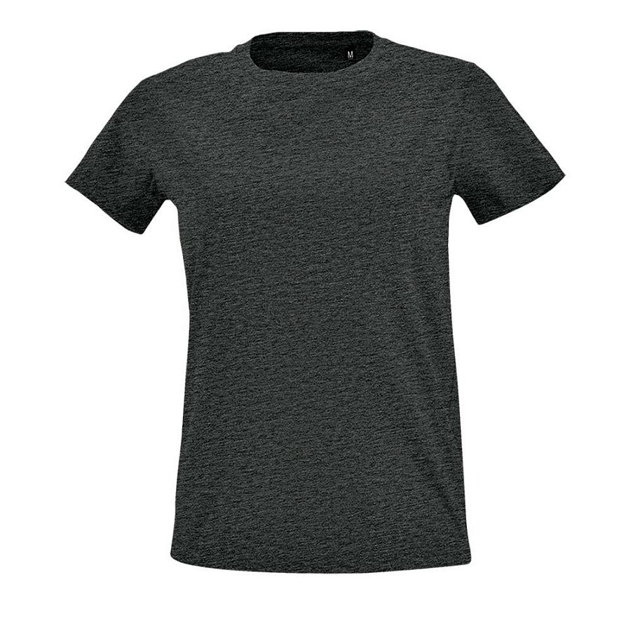 Футболка женская Imperial Fit Women, черный меланж под нанесение
