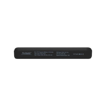 Внешний аккумулятор Ларго PD (Largo PD) 5000mAh с функцией беспроводной зарядки 15W, черный