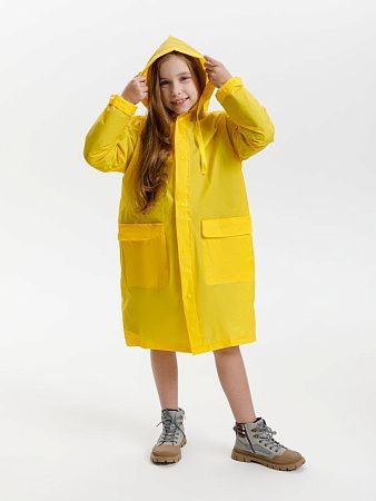 Дождевик детский RainDrop Kids, желтый, размер 10 лет (130-140 см)