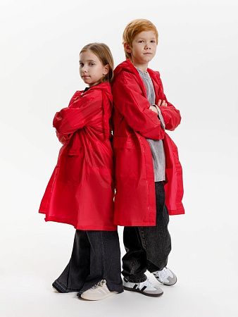 Дождевик детский RainDrop Kids, красный, размер 8 лет (118-128 см)