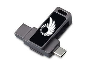 USB3.0/ Type-C флешка 2в1 на 32 ГБ «Спинлайт» с подсветкой