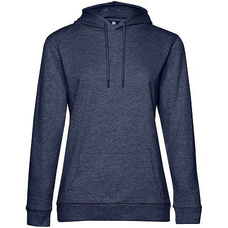 Толстовка с капюшоном женская Hoodie, синий меланж, размер XXL