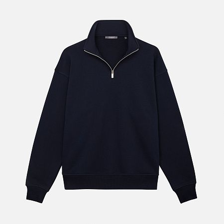 Толстовка на молнии унисекс Флоу (Flow), темно-синяя, размер 3XL/4XL