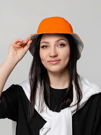 Панама Summer двусторонняя, черная с серым