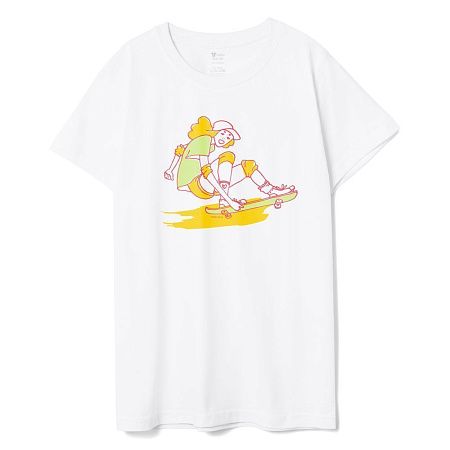 Футболка детская Skateboard, белая, размер 6 лет (106-116 см)