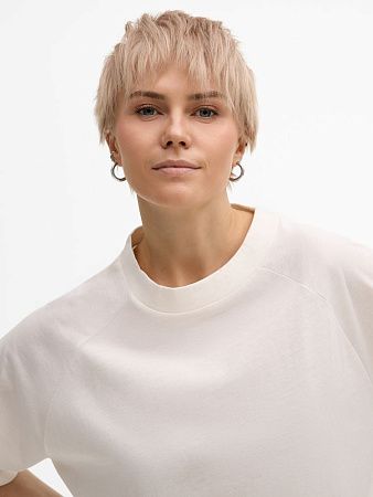 Футболка унисекс оверсайз T2, молочно-белая, размер XS/S