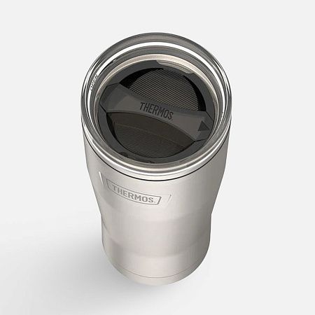 Термокружка Icon 710 с поворотной крышкой, серебристая (стальная)