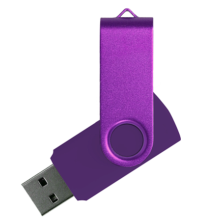 Флеш накопитель USB 2.0 Twister Сolor Mix 16GB, пластик Софт Тач/металл, фиолетовый/фиолетовый