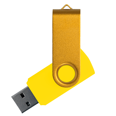 Флеш накопитель USB 2.0 Twister Сolor Mix 16GB, пластик Софт Тач/металл, желтый/желтый