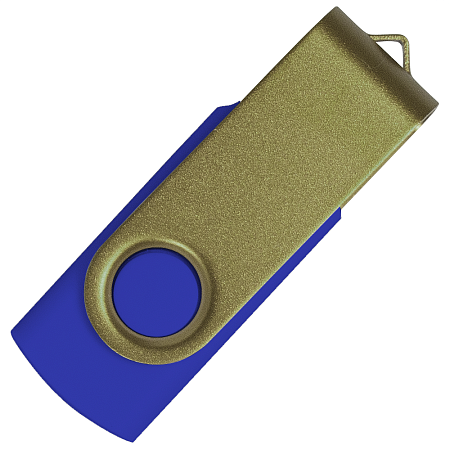 Флеш накопитель USB 2.0 Twister Сolor Mix 16GB, пластик Софт Тач/металл, синий/оливковый