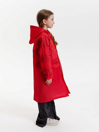 Дождевик детский RainDrop Kids, красный, размер 8 лет (118-128 см)