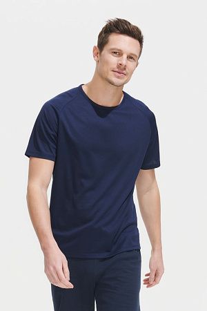 Футболка унисекс Sporty 140, темно-синяя, размер XXS