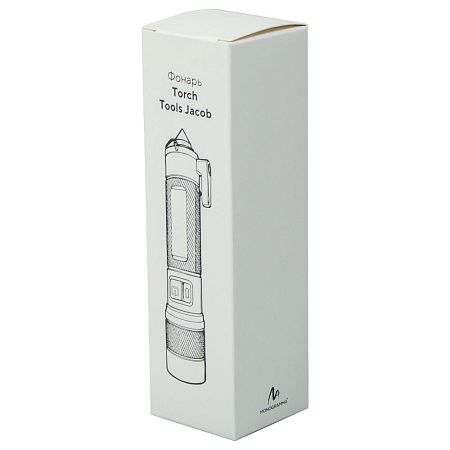 Фонарь Tools Jacob, алюминиевый, аккумуляторный, с зарядкой type-c, с молотком, черный