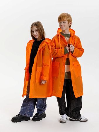 Дождевик детский RainDrop Kids, оранжевый, размер 8 лет (118-128 см)