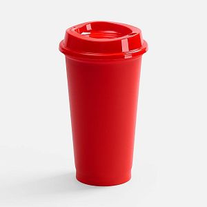 Стакан с крышкой Color Cap, ver.2, красный