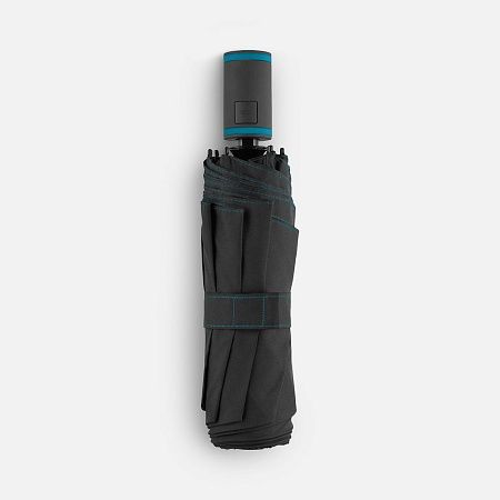 Зонт складной AOC Mini с цветными спицами, бирюзовый