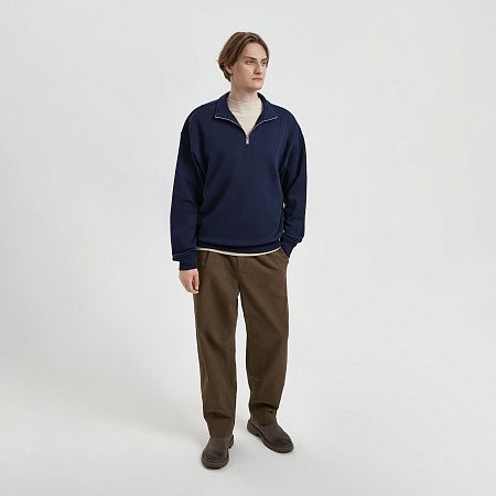Толстовка на молнии унисекс Флоу (Flow), темно-синяя, размер 3XL/4XL