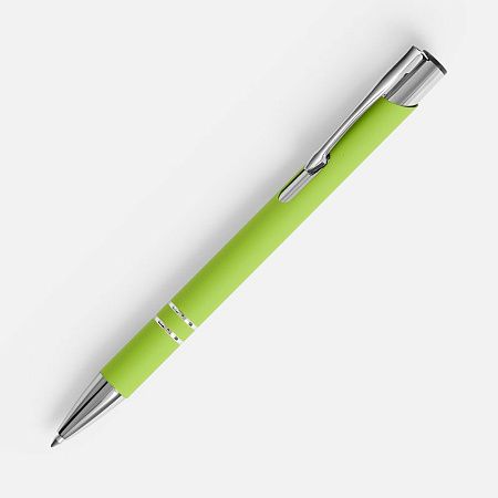 Ручка шариковая Keskus Soft Touch в футляре, зеленое яблоко