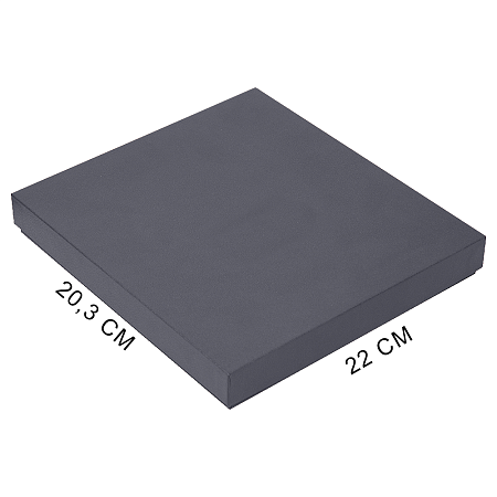 Коробка подарочная, размер  203*220*30 мм,  Solution Gift Linen  для ежедневника и ручки, антрацит (темное серебро)