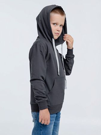 Толстовка с капюшоном детская Kirenga Kids, темно-серая (графит), размер 14 лет (154-164 см)