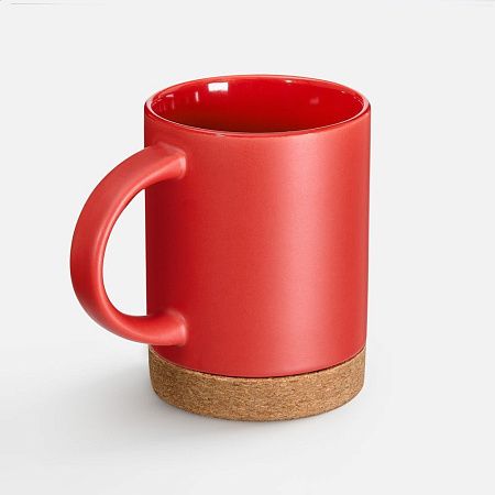 Кружка с пробковой подставкой Corky, красная