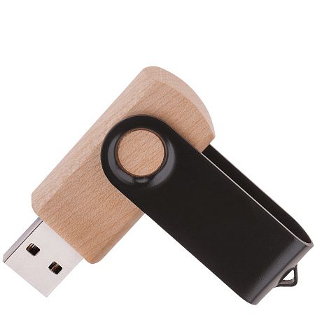 Флешка TWIST WOOD COLOR Светлое дерево с черным 4014.31.08.32ГБ
