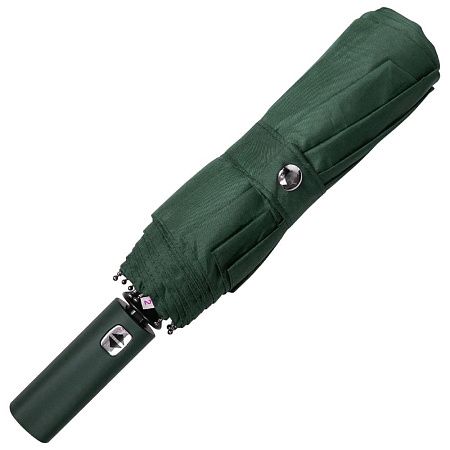 Зонт складной автоматический,  Forest Lotus, диаметр 100 см, радиус 23 дюйма, 9 панелей, в подарочной коробке, зеленый