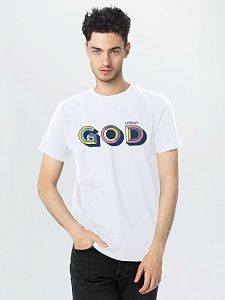 Футболка мужская «Новый GOD», белая под нанесение