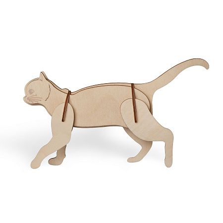 Деревянный 3d пазл «Котик»