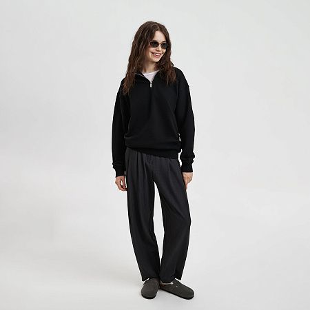 Толстовка на молнии унисекс Флоу (Flow), темно-синяя, размер 3XL/4XL