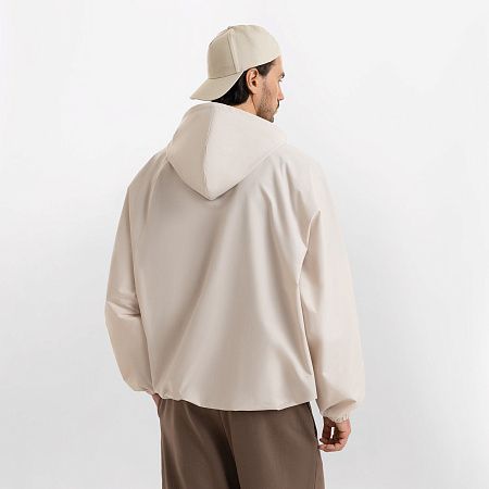 Ветровка (анорак) оверсайз унисекс Риссман (Rissman), бежевая, размер M/L