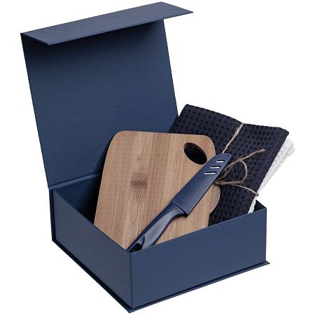 Подарочная коробка, размер 25*21*9,5 см, Solution Prestige Grande Fabrique  с магнитным клапаном, темно-синяя