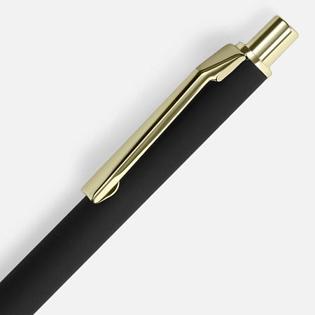 Ручка шариковая Lobby Soft Touch Gold, черная
