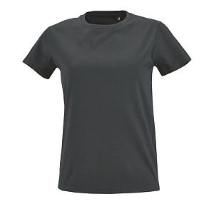 Футболка женская Imperial Fit Women, черный меланж под нанесение
