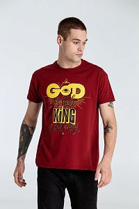 Футболка A God is High, гранатово-красная под нанесение