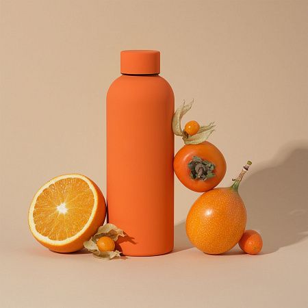 Термобутылка вакуумная герметичная Прима (Prima), оранжевая