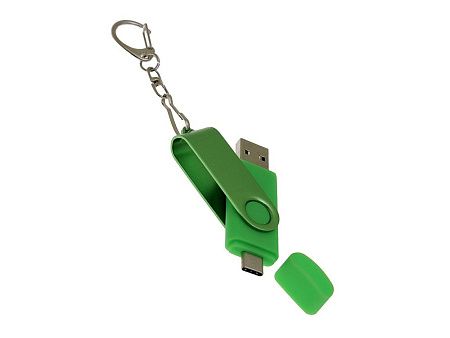 USB 3.0- флешка на 128 Гб с поворотным механизмом и дополнительным разъемом Type-C