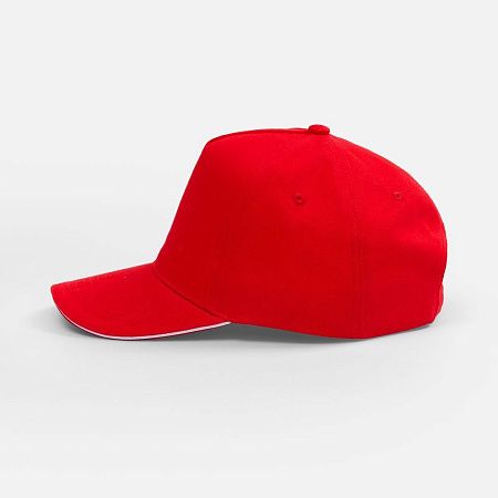Бейсболка Classic 2.0, красная с белым кантом