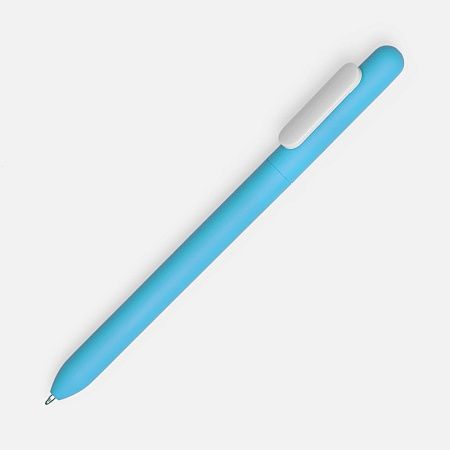 Ручка шариковая Swiper Soft Touch, голубая с белым