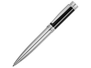 Ручка шариковая Zoom Classic Black, цвет: серебристый, черный