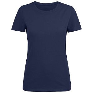 Футболка женская Ladies American U, темно-синяя под нанесение