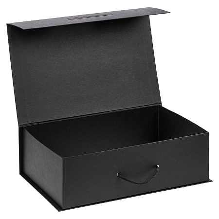 Подарочная коробка, размер 39*26,3*11 см, Solution Prestige Big Case Soft с магнитным клапаном и ручкой , черная