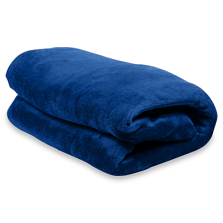 Плед мягкий флисовый Super Soft  Comfort, 125*150 см,синий 654С, в подарочной белой крафтовой коробке с окошком