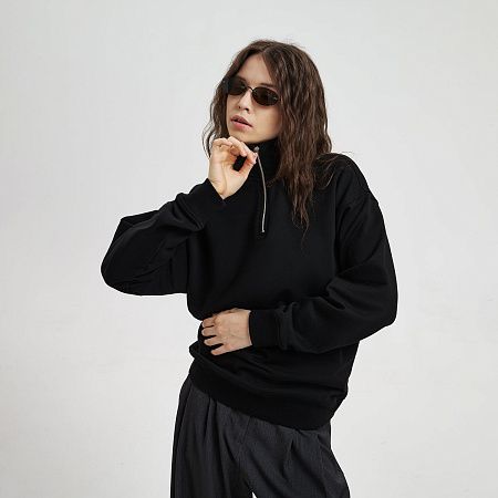 Толстовка на молнии унисекс Флоу (Flow), темно-синяя, размер 3XL/4XL